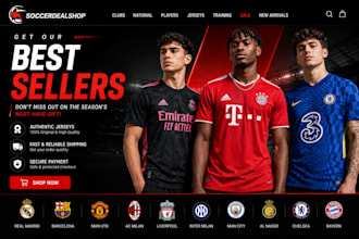 design a premium jersey shopify store, fashion website, clothing shopify store