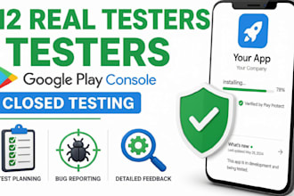 provide 12 tester for your google play console closed testing with answers