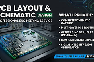 design professional pcb layout, schematic and gerber files
