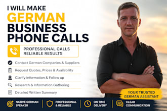 make german business phone calls on your behalf