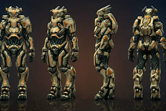 create custom 3d character modeling, game character, 3d models
