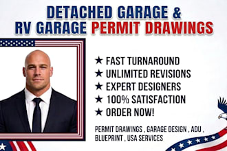 create detached garage and rv garage permit drawings