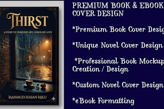 design a premium book cover, ebook cover, or novel cover