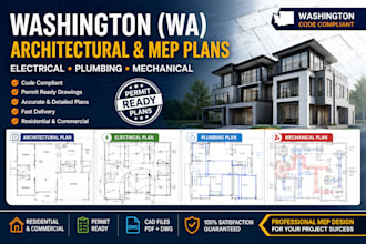 do wa architectural electrical plan, mep drawing, plumbing and mechanical plans