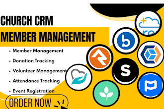 setup church crm member management database volunteer donation tracking software