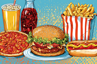 make a food pop art illustration