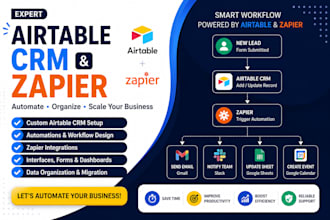 build airtable CRM, airtable interface and automate workflows with zapier