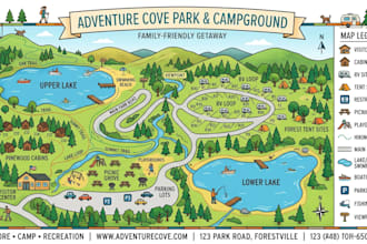 create custom hiking, trail, campground, tourist, park and wayfinding map design