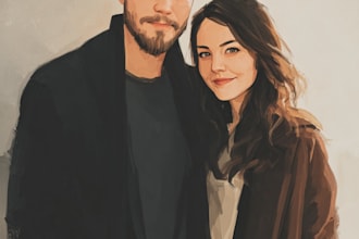 design a couple portrait wedding portrait