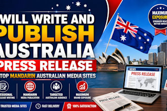 write and publish australia press release to top mandarin australian media sites