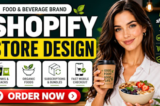 build premium drinks store, snacks shopify store, organic foods, beverage store