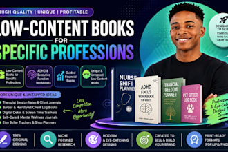 design profitable low content books, adhd workbooks