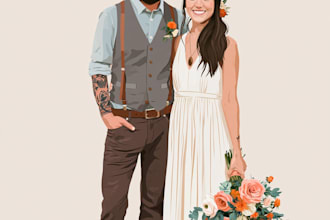 design couple portrait wedding portrait