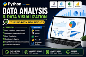 do python data analysis, data visualization and automation
