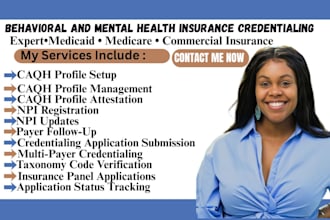 do behavioral health, mental health insurance credentialing for north carolina