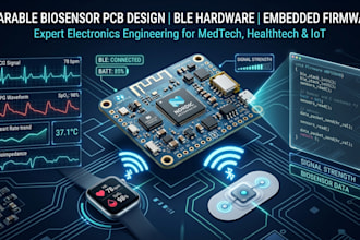 design wearable biosensor pcb with ble and embedded firmware