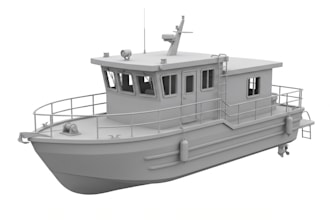3d marine model, tugboat, catamaran ship, hull ship, yacht model for 3d printing