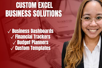 create custom excel spreadsheets, trackers and dashboards