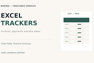 create an excel invoice payment or small business tracker