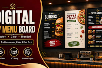 design modern restaurant digital TV menu board
