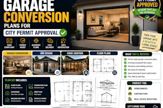create garage conversion plans for city permit approval