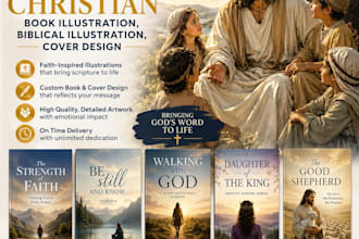 do bible theme christian book illustration biblical illustration, cover design