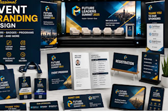 design event branding, banners, badges, programs and signage