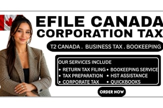 efile corporation tax, t2 canada as CPA business tax canada bookeeping