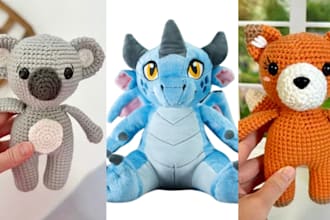 create handmade soft custom plush toy stuffed animals plushie crochet kawaii