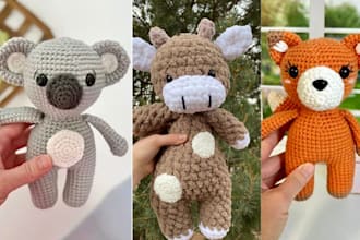 create handmade soft custom plush toy stuffed animals plushie crochet kawaii
