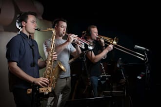 record brass horn section trumpet saxophone trombone and flugelhorn for track