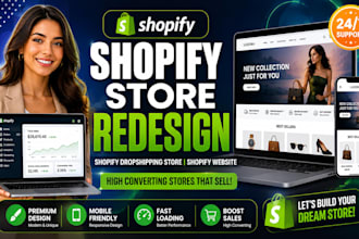 shopify store redesign shopify dropshipping store shopify website, webshop