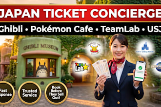 secure ghibli museum, pokemon cafe and japan reservation tickets