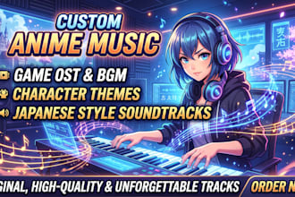 produce custom anime game ost, character theme music japanese soundtrack