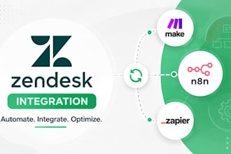 integrate zendesk with makecom, n8n, zapier and automate workflows