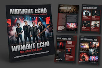 design rock, indie, gospel and music band epk with clickable links