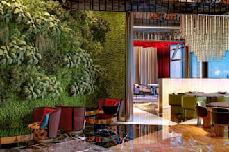 modern fine dinning restaurant,cafe layout,pub,interior design,patio,rooftop,bar