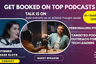 do podcast outreach and book you on ai, saas, tech, and b2b podcasts