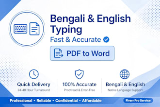 do fast bengali and english typing data entry
