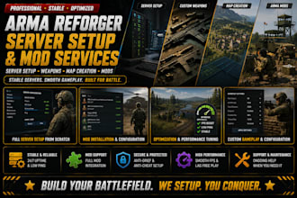 do arma reforger server setup, arma reforger weapons, map creation, arma 3 mod