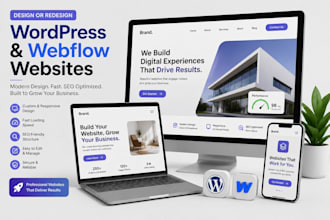design, redesign premium wordpress webflow website with seo for business growth