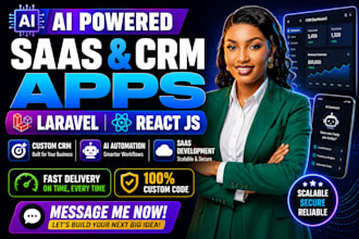 build ai powered saas and CRM web apps using laravel and react js