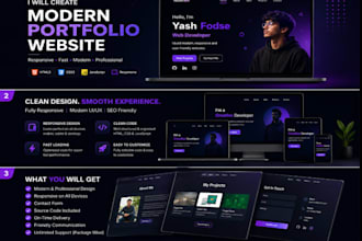 create a modern responsive portfolio website