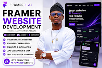 build framer website design with ai chatbot and ai agent, framer animation