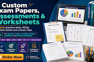 create exam papers, assessments, mcqs and worksheets