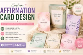 design christian affirmation card or scripture flashcards and prayer journal