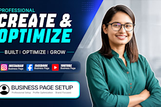 create and optimize instagram, facebook and youtube business pages