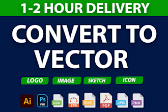 redraw logo to vector, convert image to vector, , vector tracing, vectorize