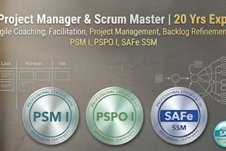 project manager and scrum master to plan and manage project