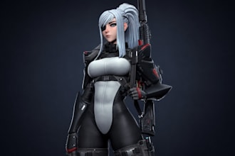 design custom 3d character, game character, vrchat avatar, roblox